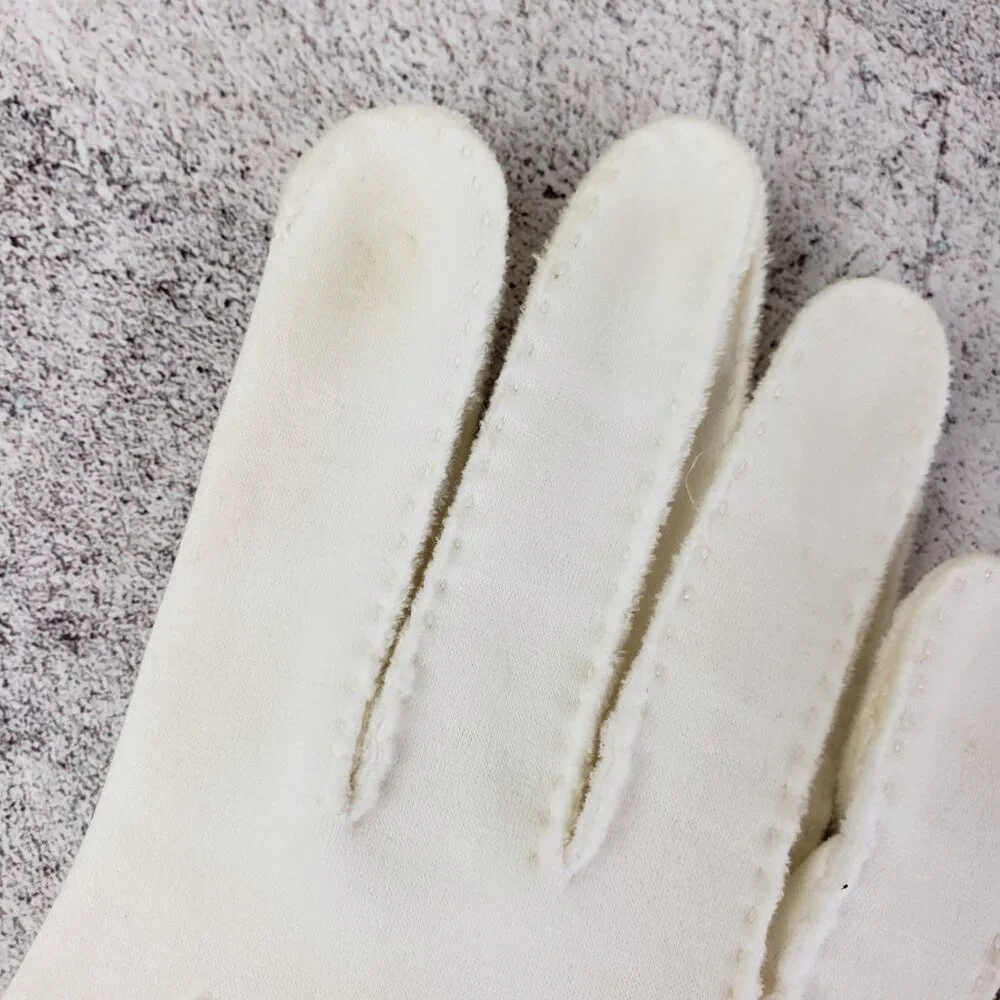 Vintage Shalimar White Gloves 50s 60s size 7